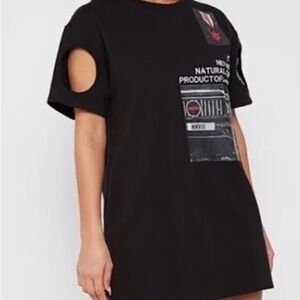 Maniere De Voir Black Oversized Dress Tee